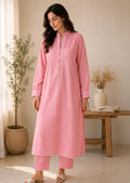 Blush Pink Handwoven Kurta Set