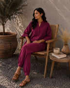 Burgundy Handwoven cord-Set