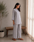 Handwoven Pearl Grey Duo-set set