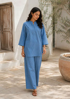 Ocean Blue Handwoven Co-ord Set